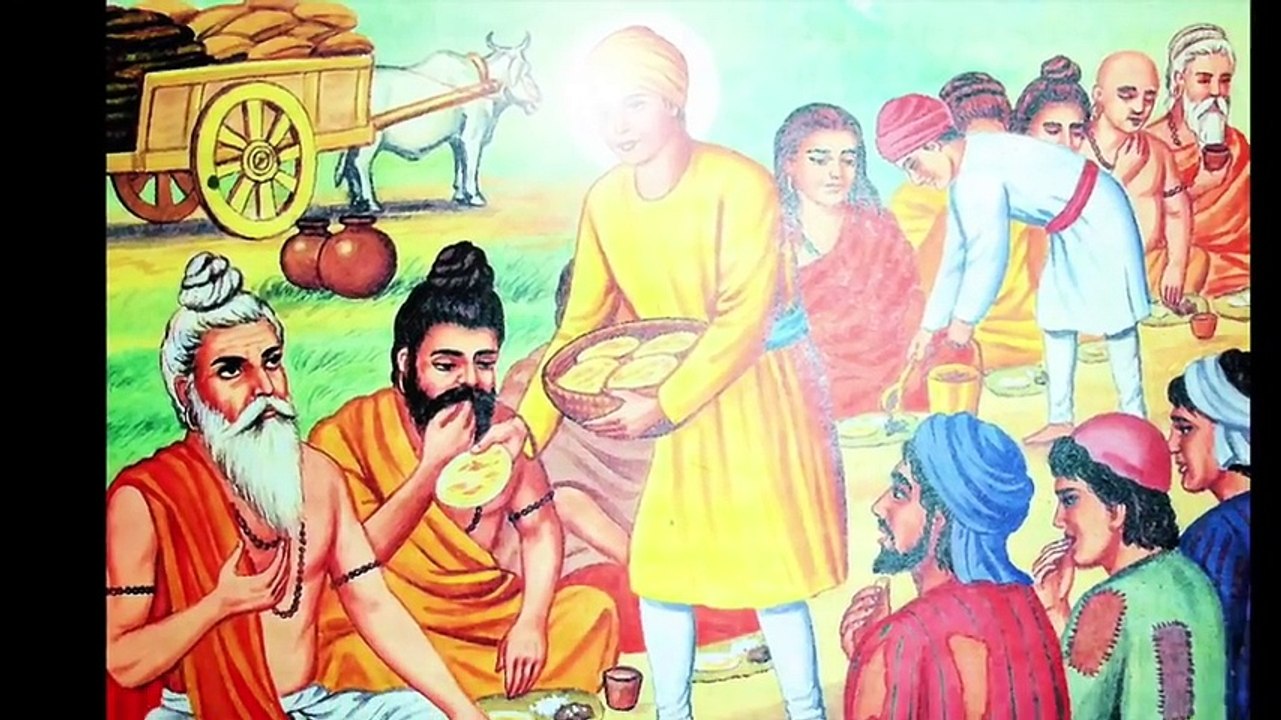 Sikh People serving food for homeless people