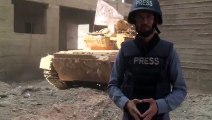 Un reporter d’Al-Jazeera interrompu par un bombardement soudain à Alep