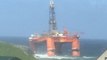 Oil Rig Runs Aground in Scotland Following Storms