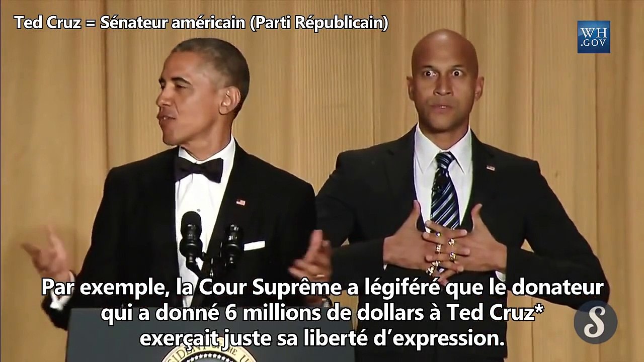 Discours comique d'Obama qui fait appel Ã  un traducteur colÃ©rique (VostFR)