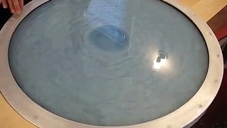 Fluid filled coffee table in motion