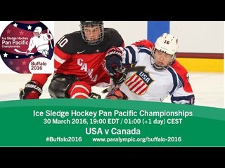 USA v Canada | Prelim | 2016 Ice Sledge Hockey Pan Pacific Championships, Buffalo