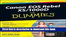 [Popular] E_Books Canon EOS Rebel XS / 1000D For Dummies Free Online