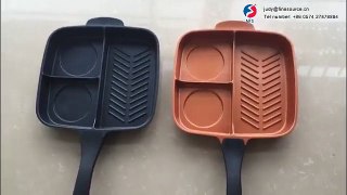 3 Sections Divided Aluminium Non-stick Master Fry Pan