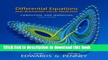 [Popular] Book Differential Equations and Boundary Value Problems: Computing and Modeling (4th
