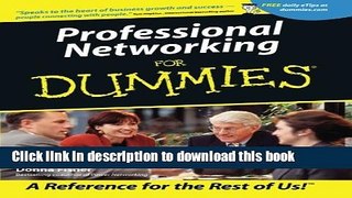 [Popular] Book Professional Networking For Dummies Free Online