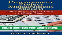 [Download] Procurement Project Management Success: Achieving a Higher Level of Effectiveness Free