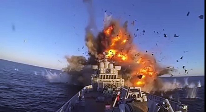 Norwegian military's ship killing missile blows up a frigate