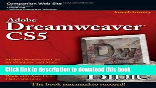 [Popular Books] Adobe Dreamweaver CS5 Bible Full Download