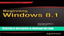 [Popular] E_Books Beginning Windows 8.1 (Expert s Voice in Windows 8) Free Online