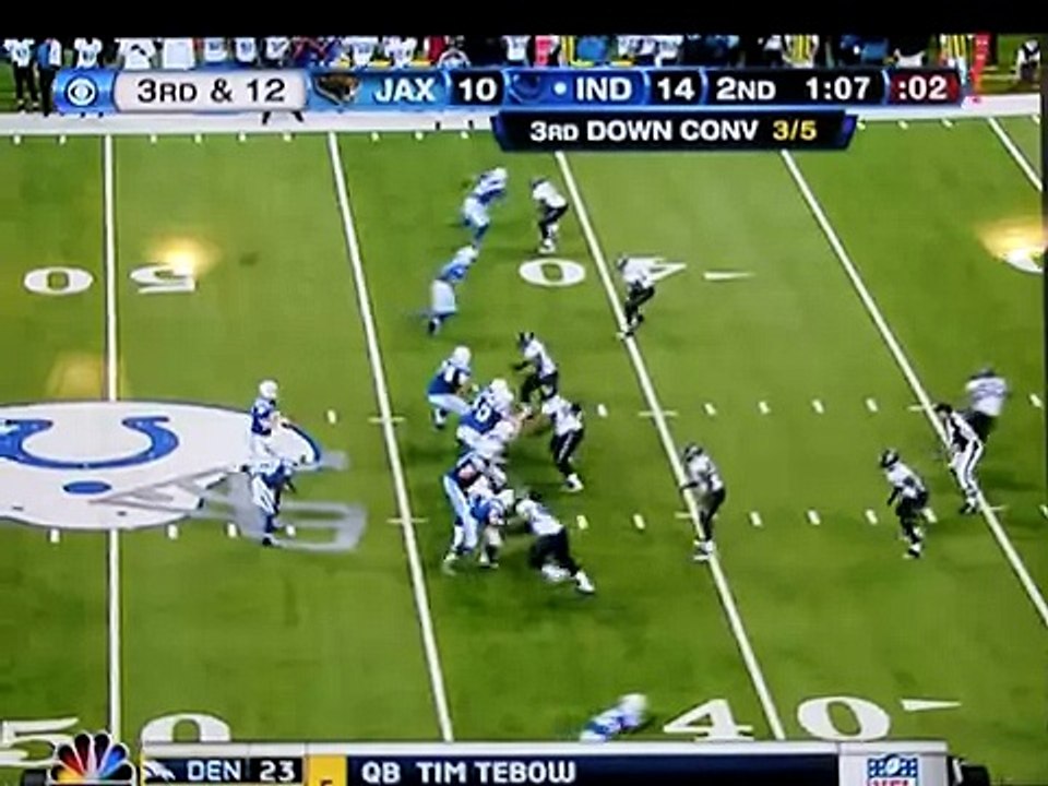 Austin Collie Concussion Jaguars vs. Colts 12/19/10