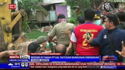 Download Video: Ratusan Bangunan Liar di Atas Lahan PT KAI Dibongkar