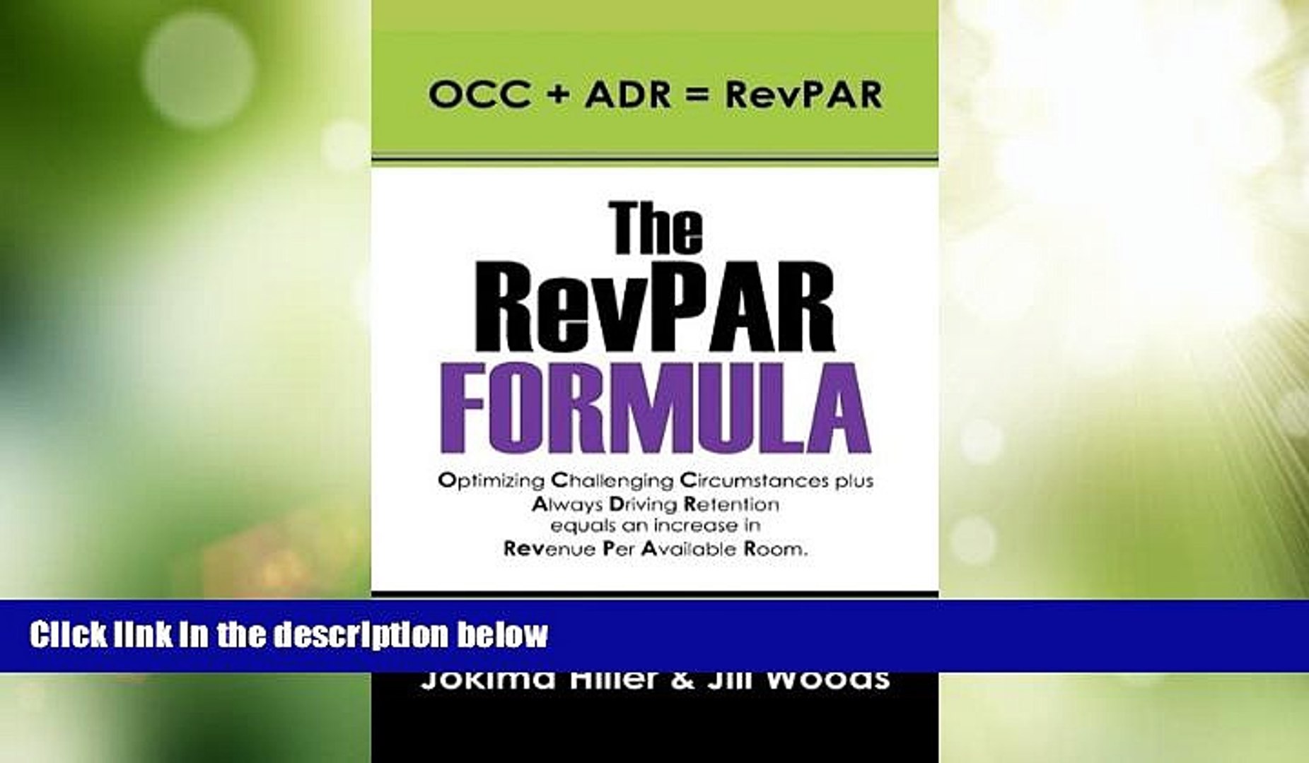 Big Deals The Revpar Formula Occ Adr Revpar Best Seller Books Best Seller