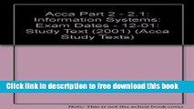 [Reading] Acca Part 2 - 2.1: Information Systems: Study Text (2001): Exam Dates - 12-01 New Online