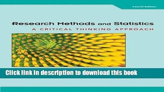 [Popular Books] Research Methods and Statistics: A Critical Thinking Approach Download Online