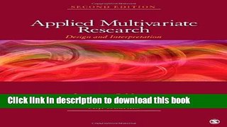 [PDF] Applied Multivariate Research: Design and Interpretation Download Online