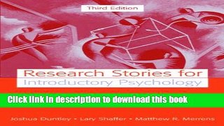 [Popular Books] Research Stories for Introductory Psychology (3rd Edition) Full Online