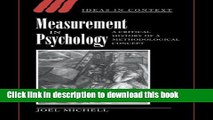 [Popular Books] Measurement in Psychology: A Critical History of a Methodological Concept (Ideas