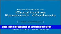 [Popular Books] Introduction to Qualitative Research Methods Full Online
