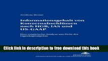 [Full] Informationsgehalt von Konzernabschluessen nach HGB, IAS und US-GAAP: Eine empirische