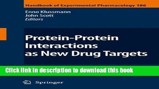 [Popular Books] Protein-Protein Interactions as New Drug Targets (Handbook of Experimental