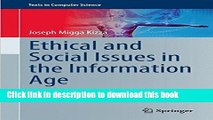[Popular Books] Ethical and Social Issues in the Information Age Free Online