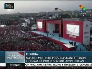 Más de un millón de turcos apoyan con marcha al pdte. Erdogan