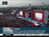 Más de un millón de turcos apoyan con marcha al pdte. Erdogan
