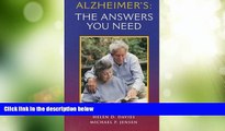 Big Deals  Alzheimers: The Answers You Need  Free Full Read Most Wanted