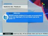 Argentinos tuitean en apoyo a la marcha por el pan y trabajo