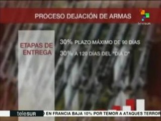 Entregarán insurgentes colombianos armas según acuerdo