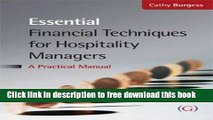 [Full] Essential Financial Techniques for Hospitality Managers: A Practical Manual Free New