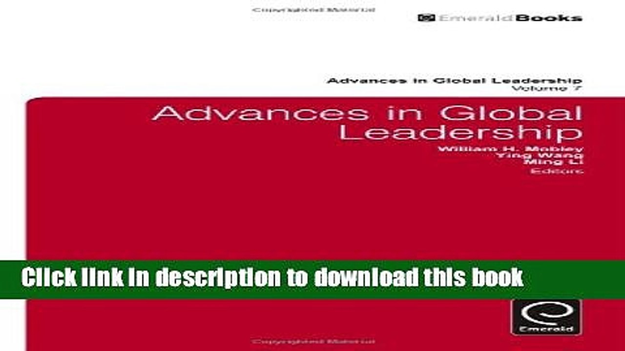 Download Advances in Global Leadership E-Book Free