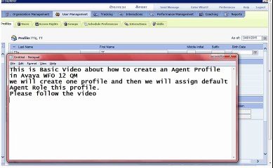 Avaya / VERINT WF0 12 How to create an Agent Profile