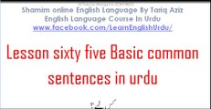 lesson sixty five basic common sentences In Urdu