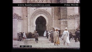 Market in Marrakesh, Morocco, 1950's.  Archive film 96246