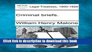 Books Criminal Briefs. Free Online