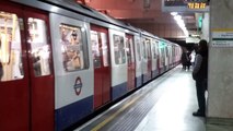 LU Tube - Circle Line train leaving Gloucester Road - 16th March 2013