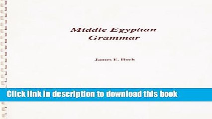 [PDF] Middle Egyptian Grammar (SSEA Publications) Free Online