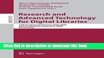 [Popular Books] Research and Advanced Technology for Digital Libraries: 12th European Conference,