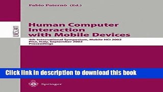 [Popular Books] Human Computer Interaction with Mobile Devices: 4th International Symposium,