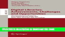 [Popular Books] Digital Libraries: Achievements, Challenges and Opportunities: 9th International