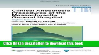 Title : Download Clinical Anesthesia Procedures of the Massachusetts General Hospital: Department