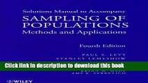 [Popular Books] Sampling of Populations, Solutions Manual: Methods and Applications Full Online