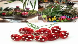 60 Pcs Miniature Fairy Garden Colorful Mushroom