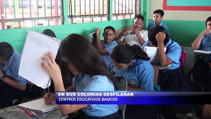 Centro Educativos Basicos desfilaran en sus colonias