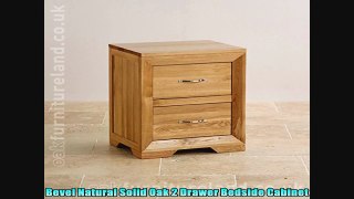 Bevel Natural Solid Oak 2 Drawer Bedside Cabinet