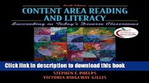 [Popular Books] Content Area Reading and Literacy: Succeeding in Today s Diverse Classrooms (with