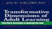 [Fresh] Transformative Dimensions of Adult Learning New Books