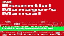 [Popular] Books Essential Managers Manual Free Online